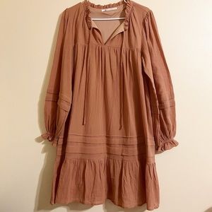 The Impeccable Pig Boho Style Burnt Orange Clay Color Dress